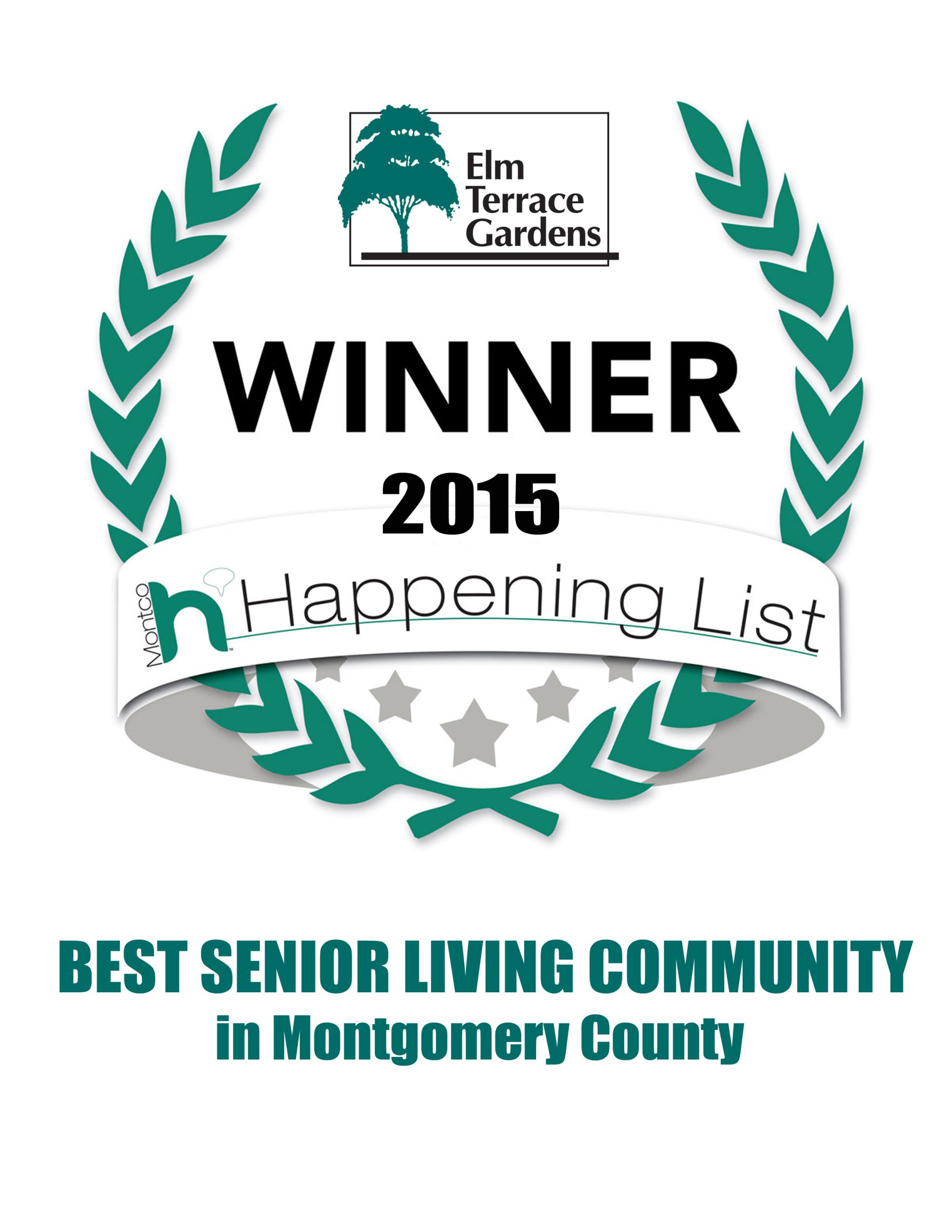 2015 Montco's Happening List: Best Senior Living Community Awarded to Elm Terrace